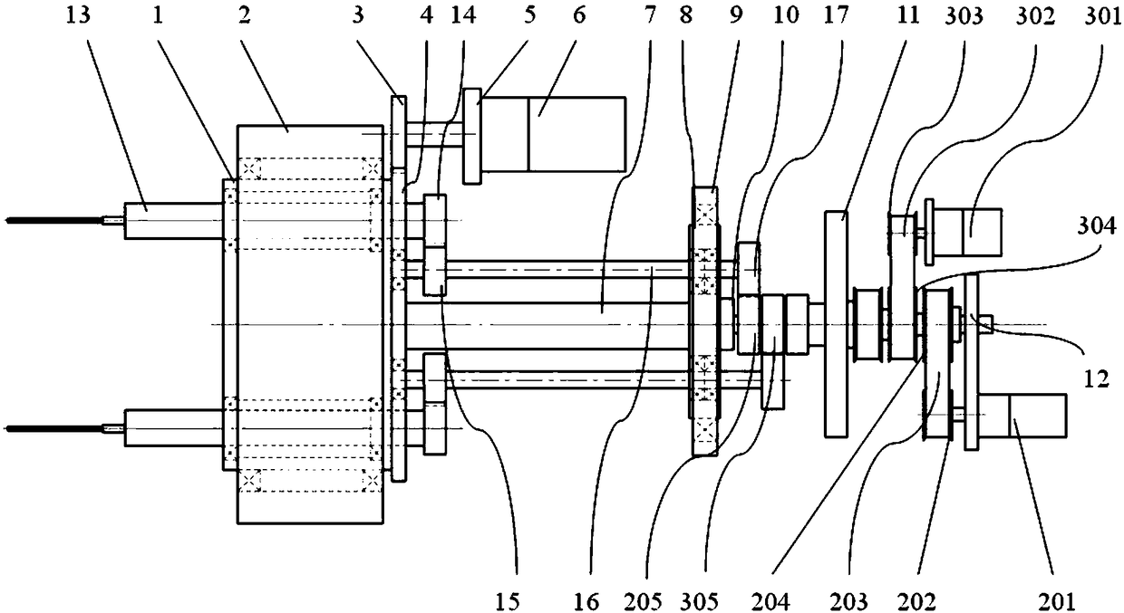 Battery core needle rotation and revolution device