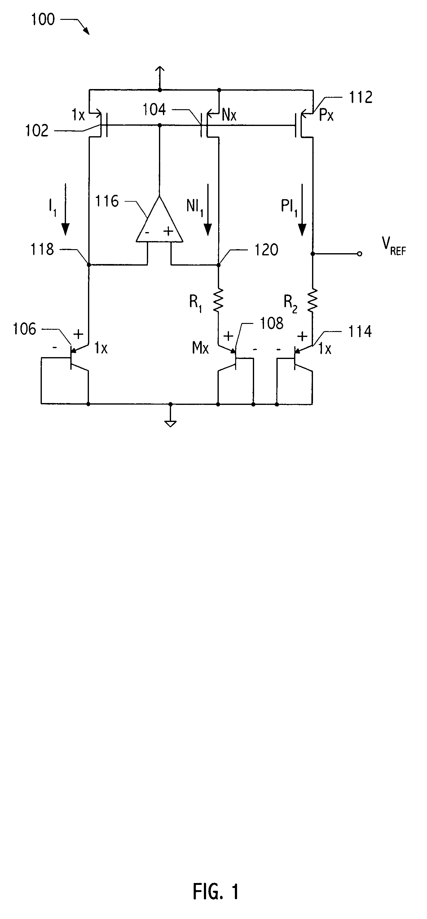 Voltage reference generator circuit subtracting CTAT current from PTAT current