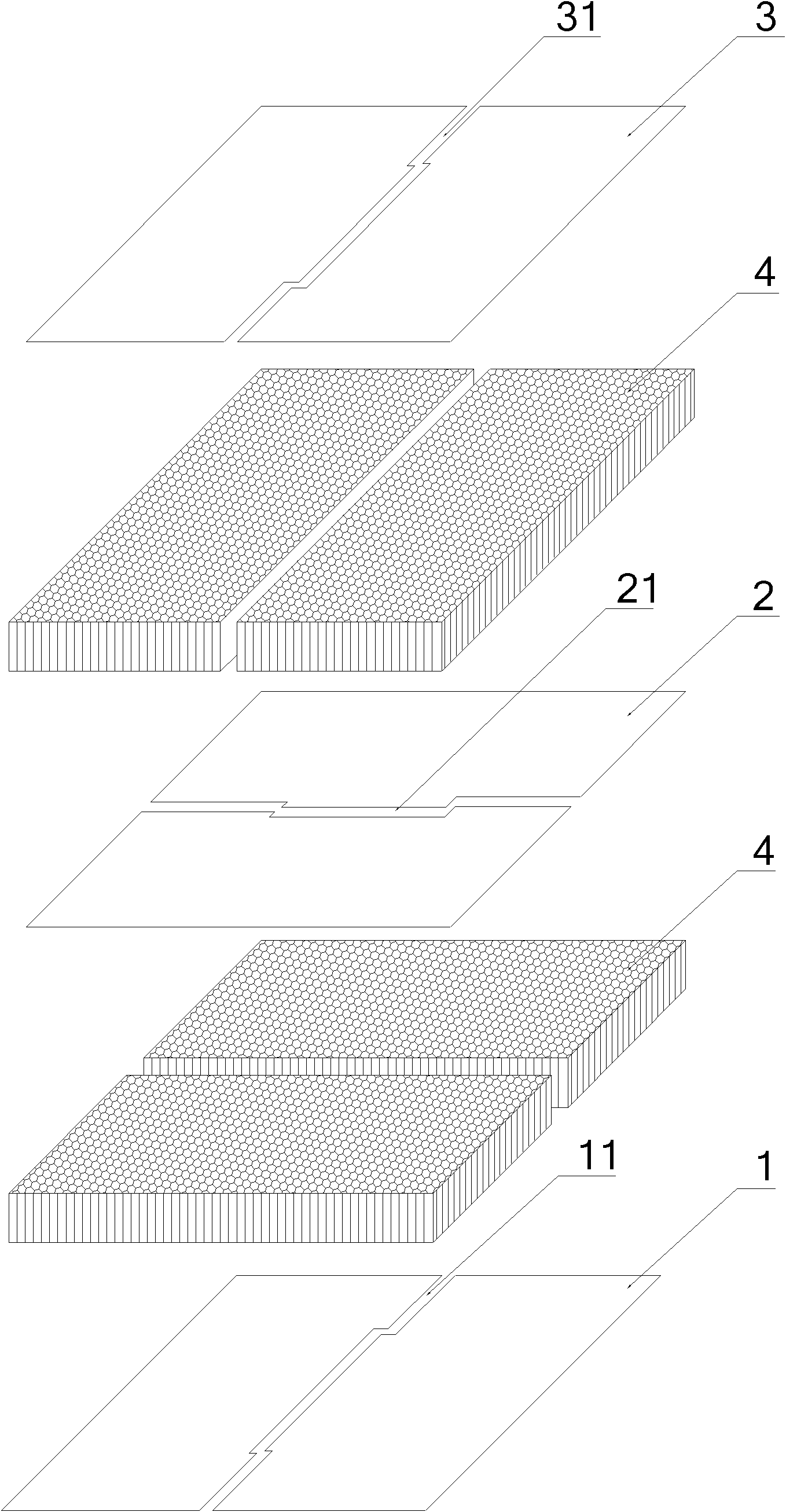 Splicing method of reflective panel with honeycomb sandwich structure