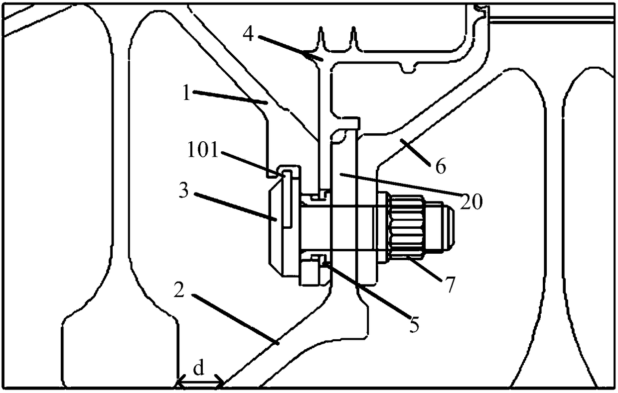 Bolt connection structure and method for connecting low-pressure turbine disk and rotor support cone arm