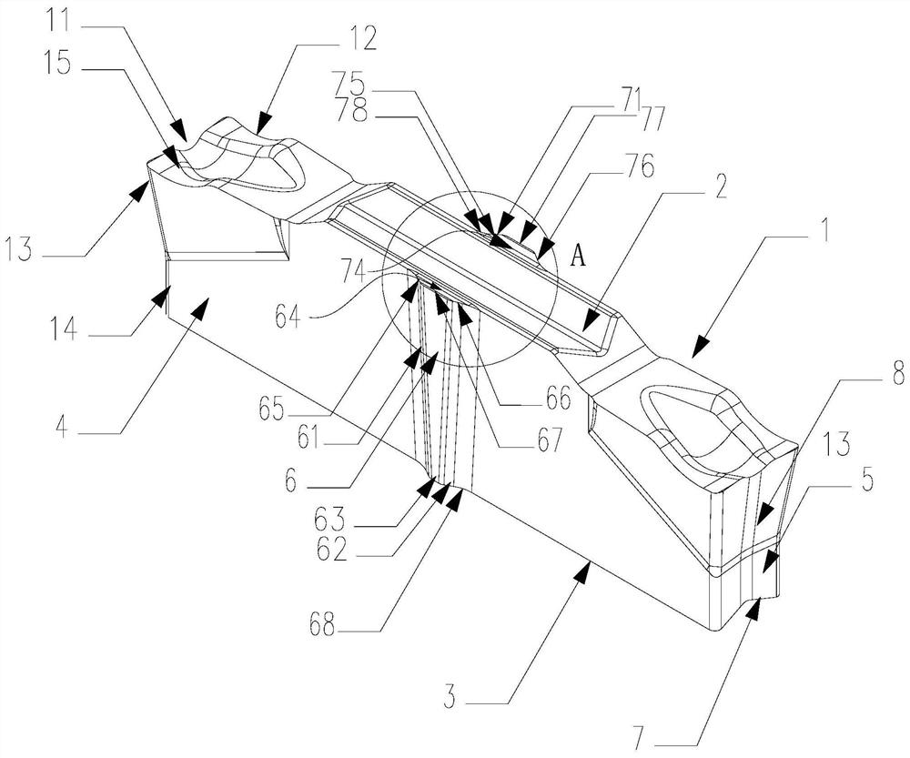 Grooving insert and cutting tool