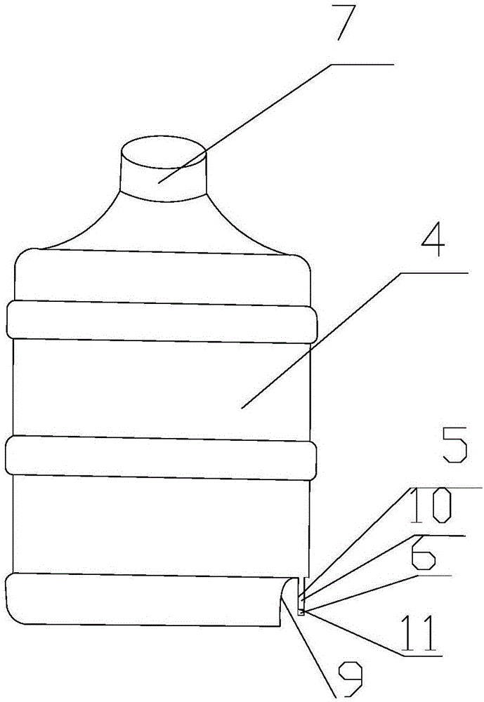 Aseptic barreled drinking water bucket and water drinking device thereof