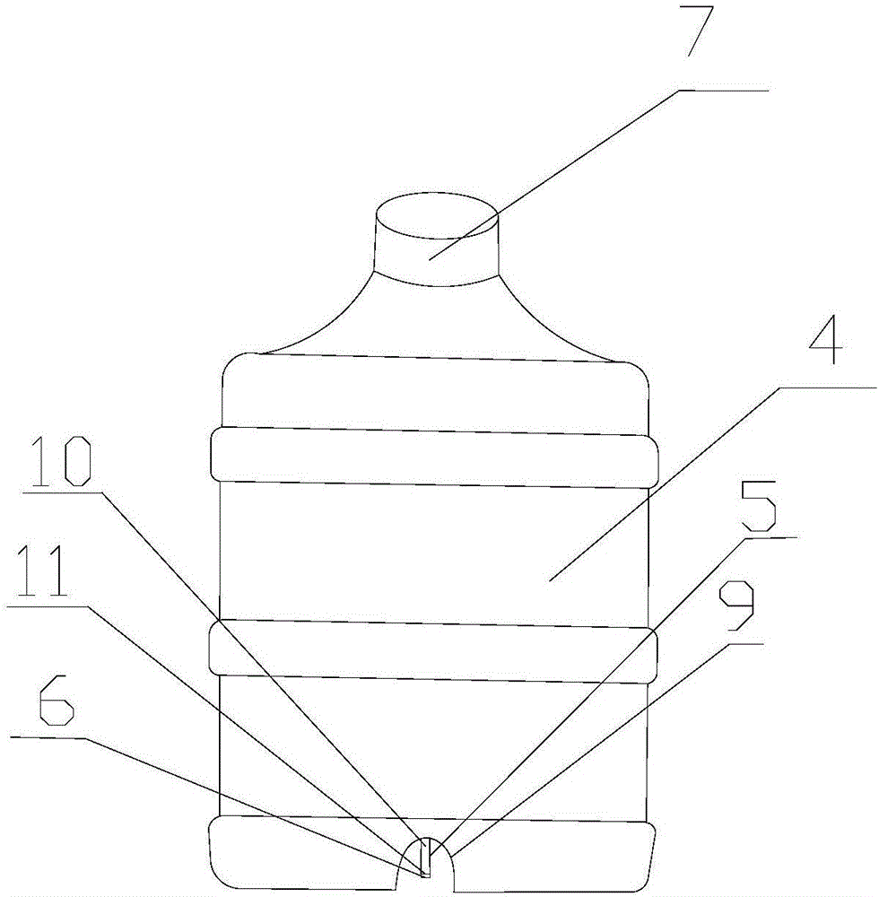 Aseptic barreled drinking water bucket and water drinking device thereof