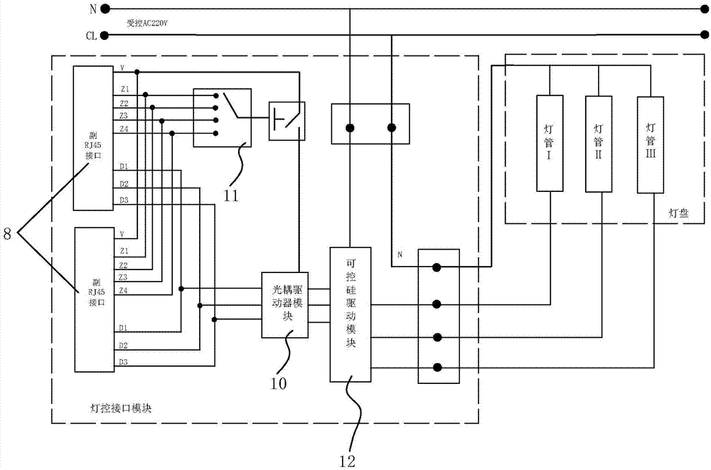 Centrally-managed touch electricity-saving switch controlling system