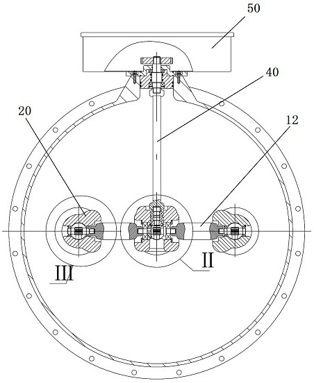 Three-phase common box isolating switch and high-voltage switchgear