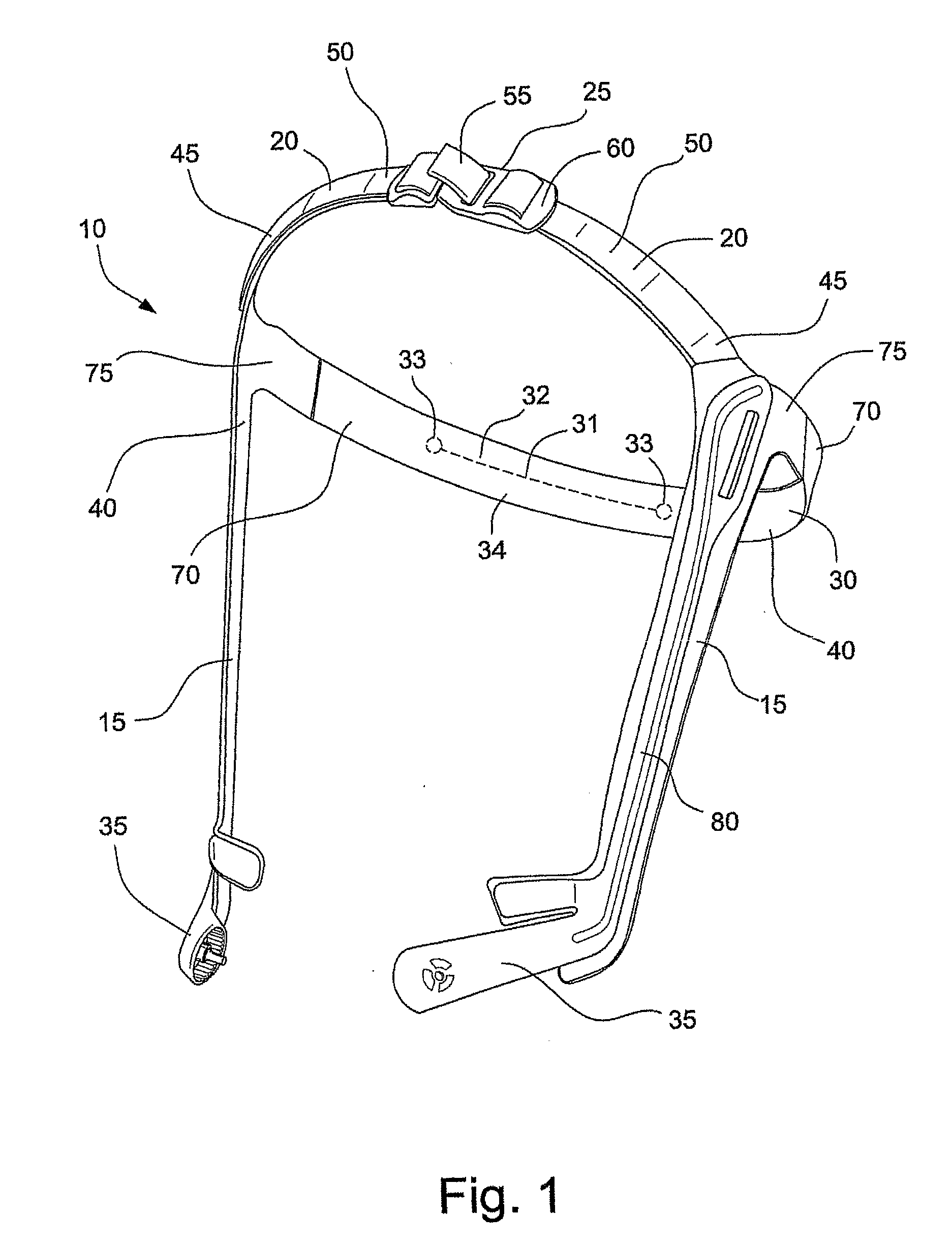 Headgear for a respiratory mask and a method for donning a respiratory mask