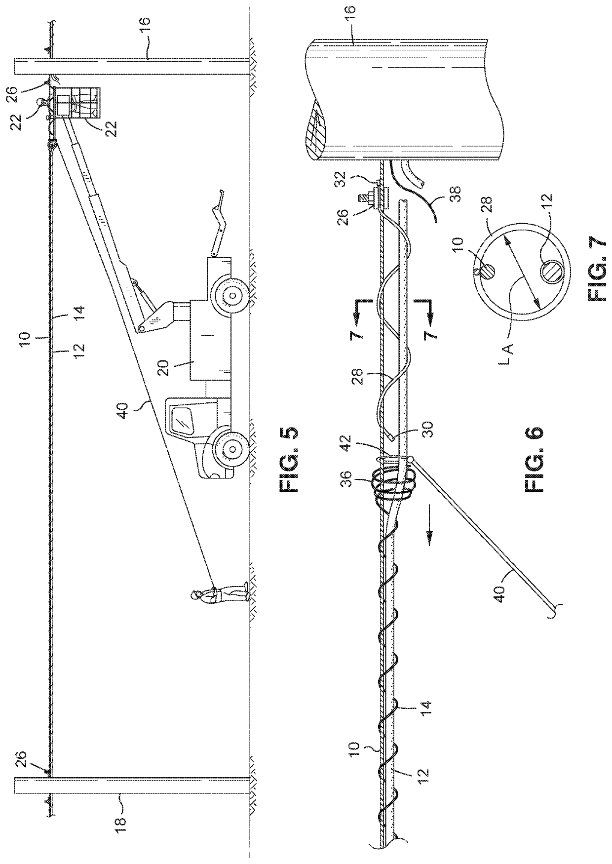 Method of installing spiral hangers about a messenger line while removing lashing wire
