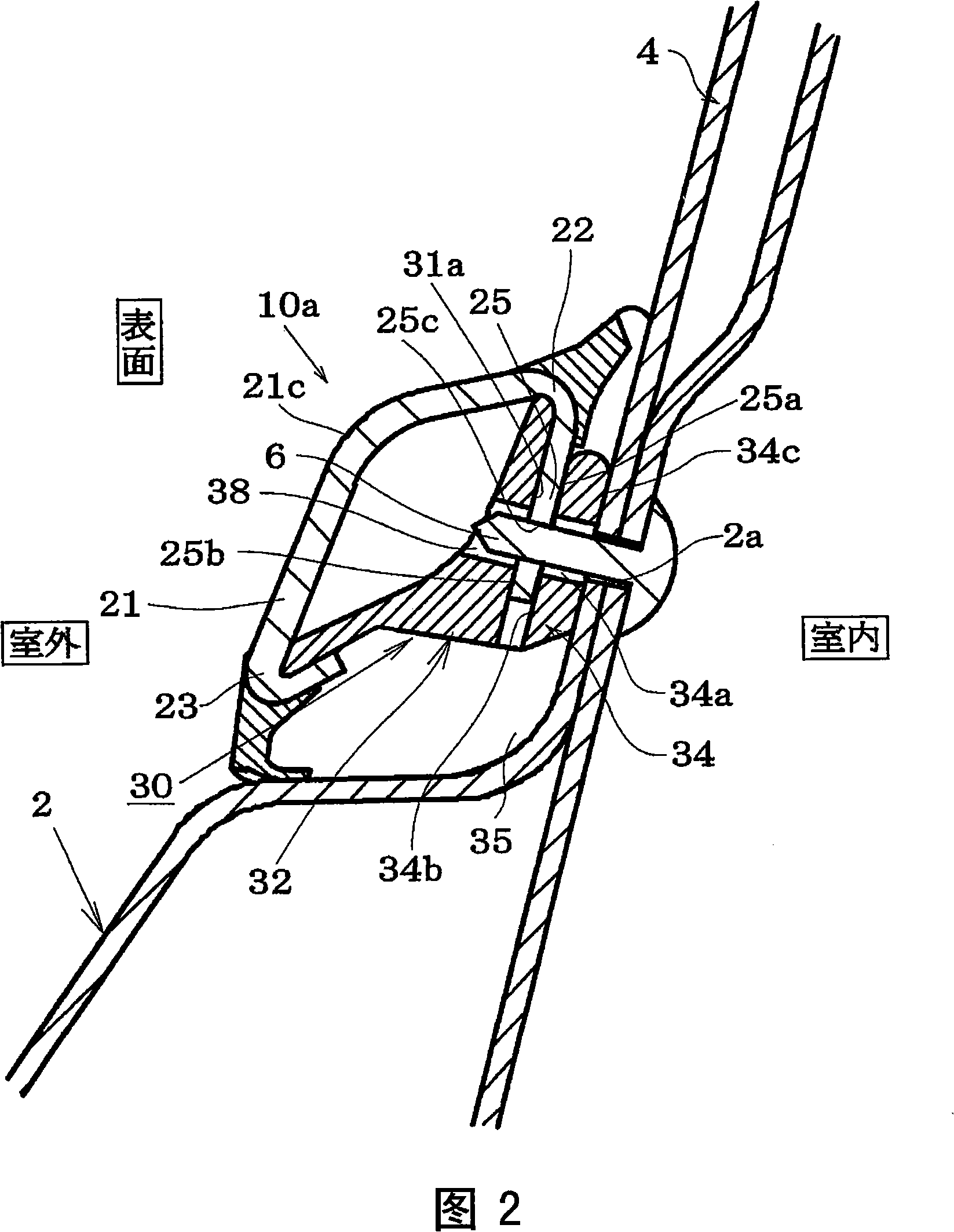 Insertion strip for cars and mounting structure thereof