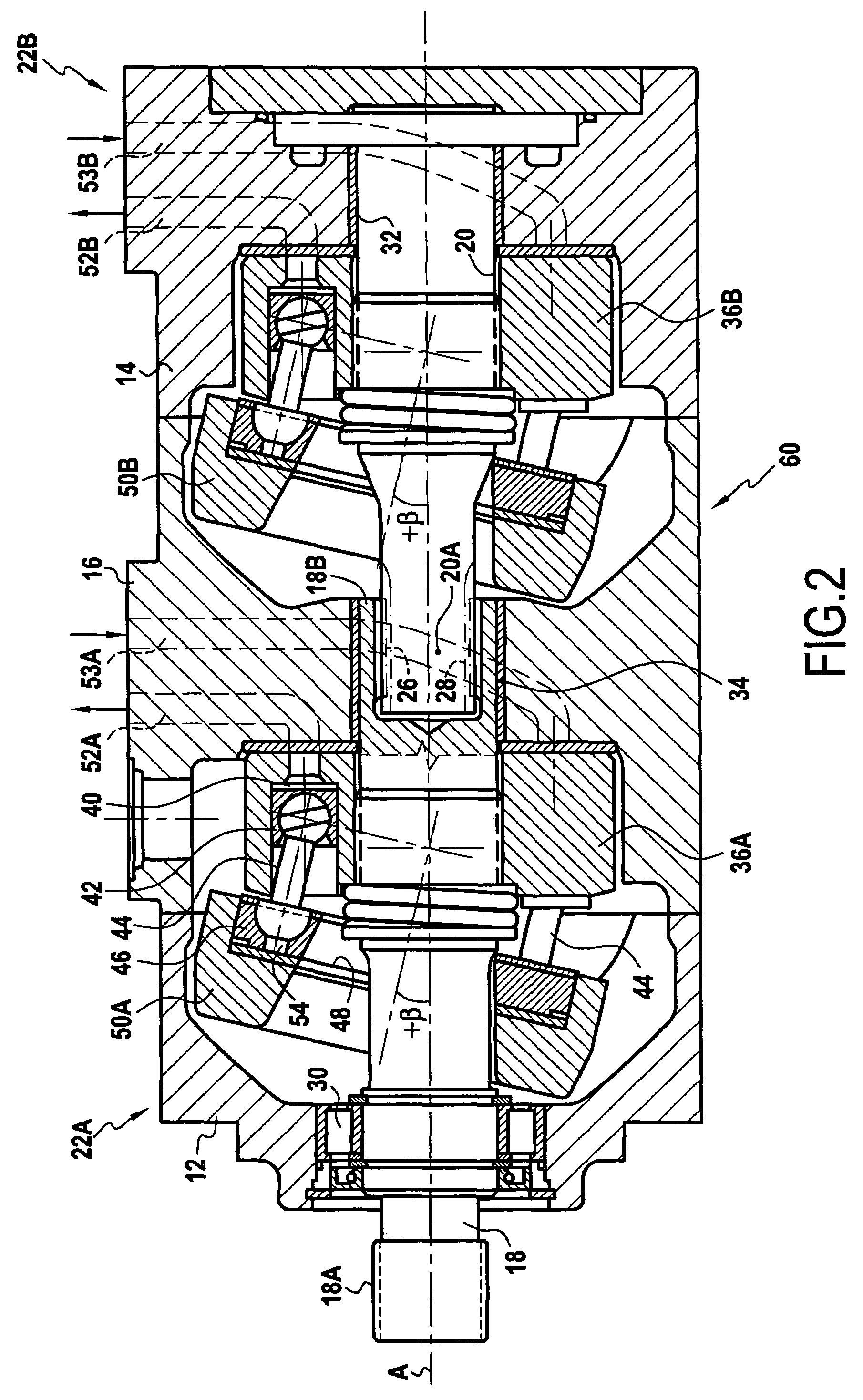 Tandem axial piston pump unit