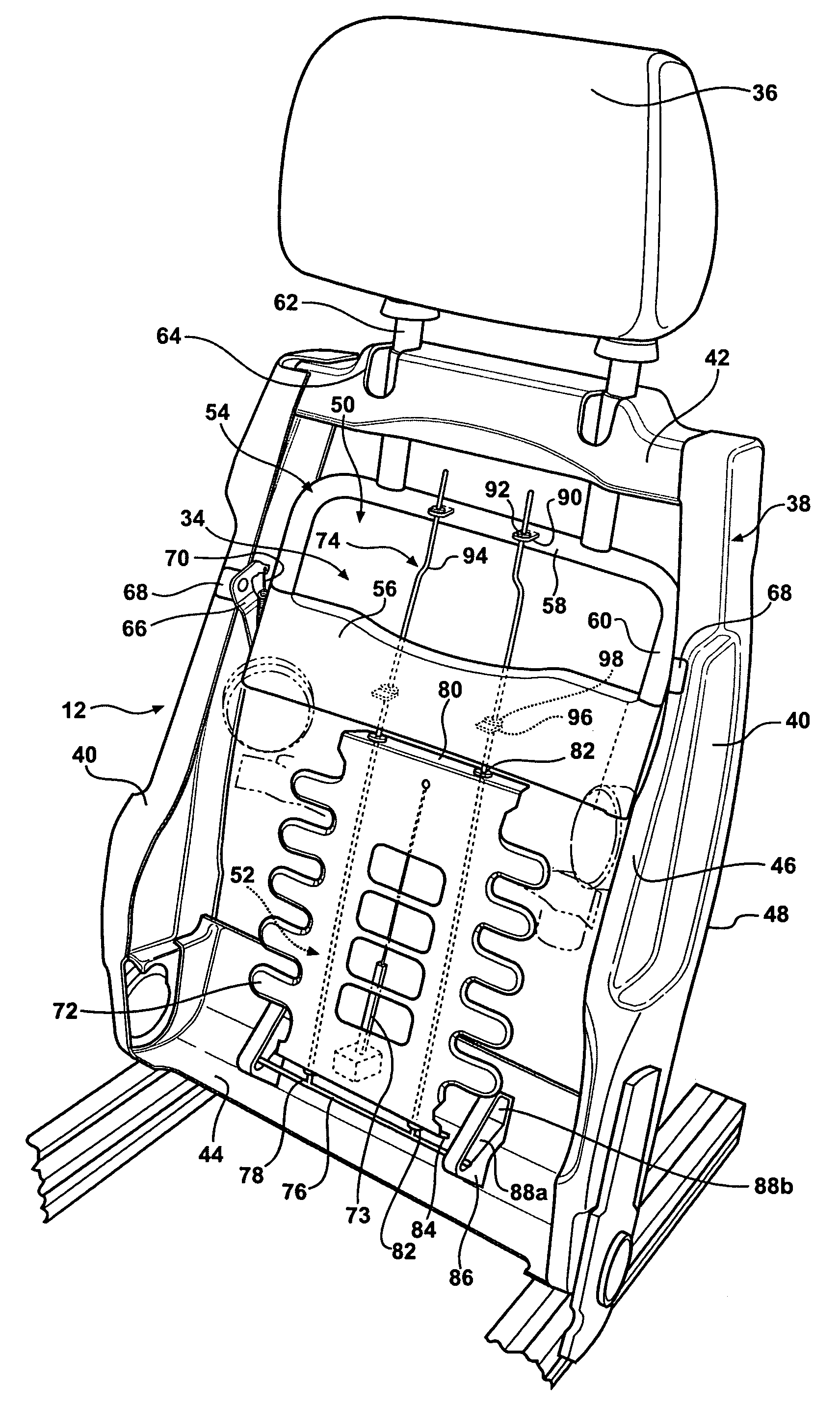Vehicle seat assembly having active head restraint system