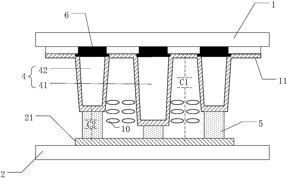 Pressure touch control display panel, display device and preparation method