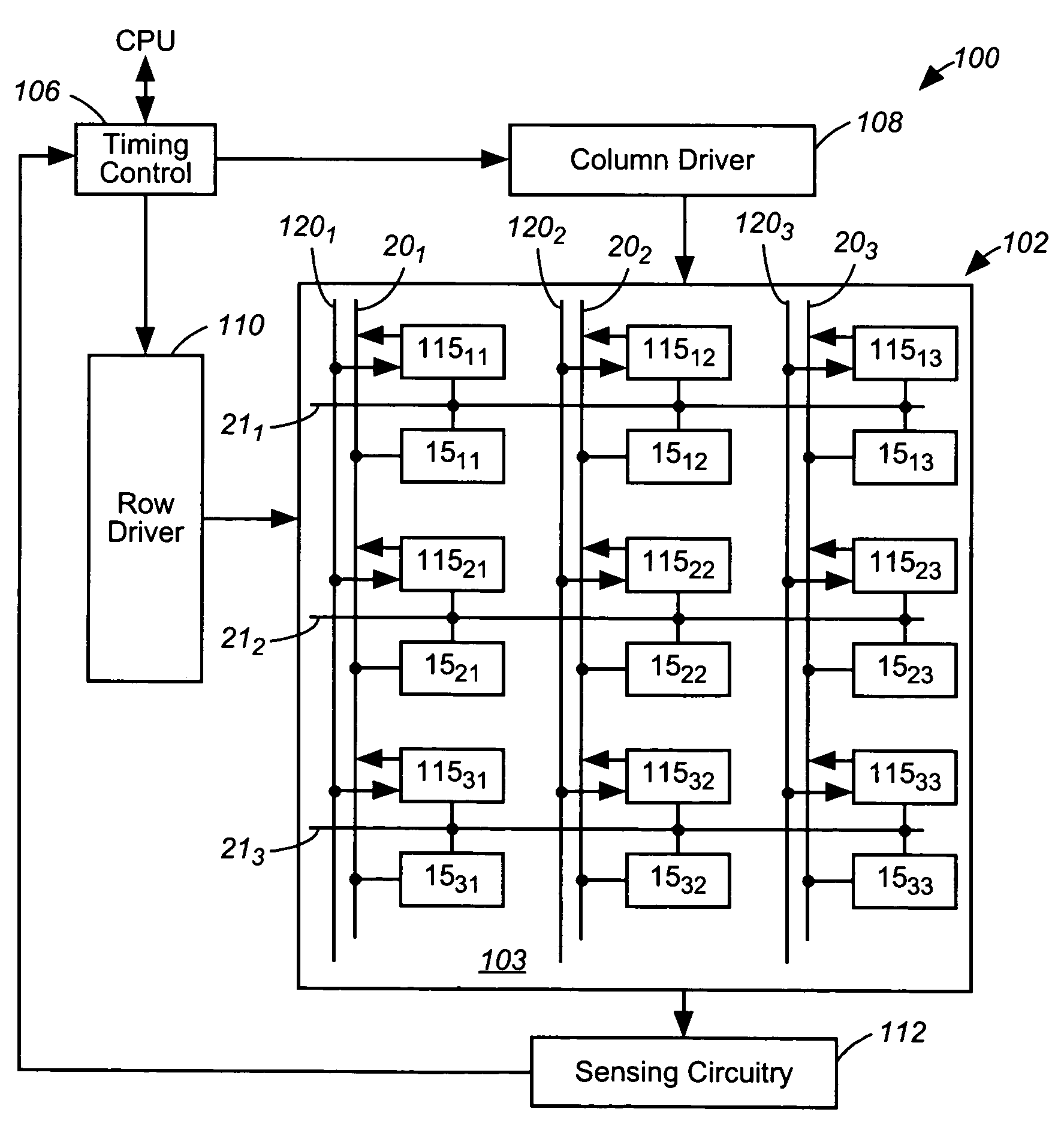 Display circuit with optical sensor