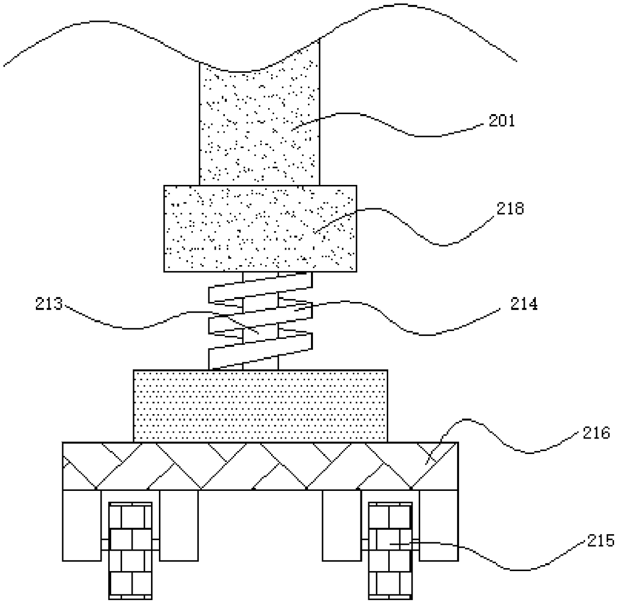 Shock absorption structure of energy-saving electric vehicle