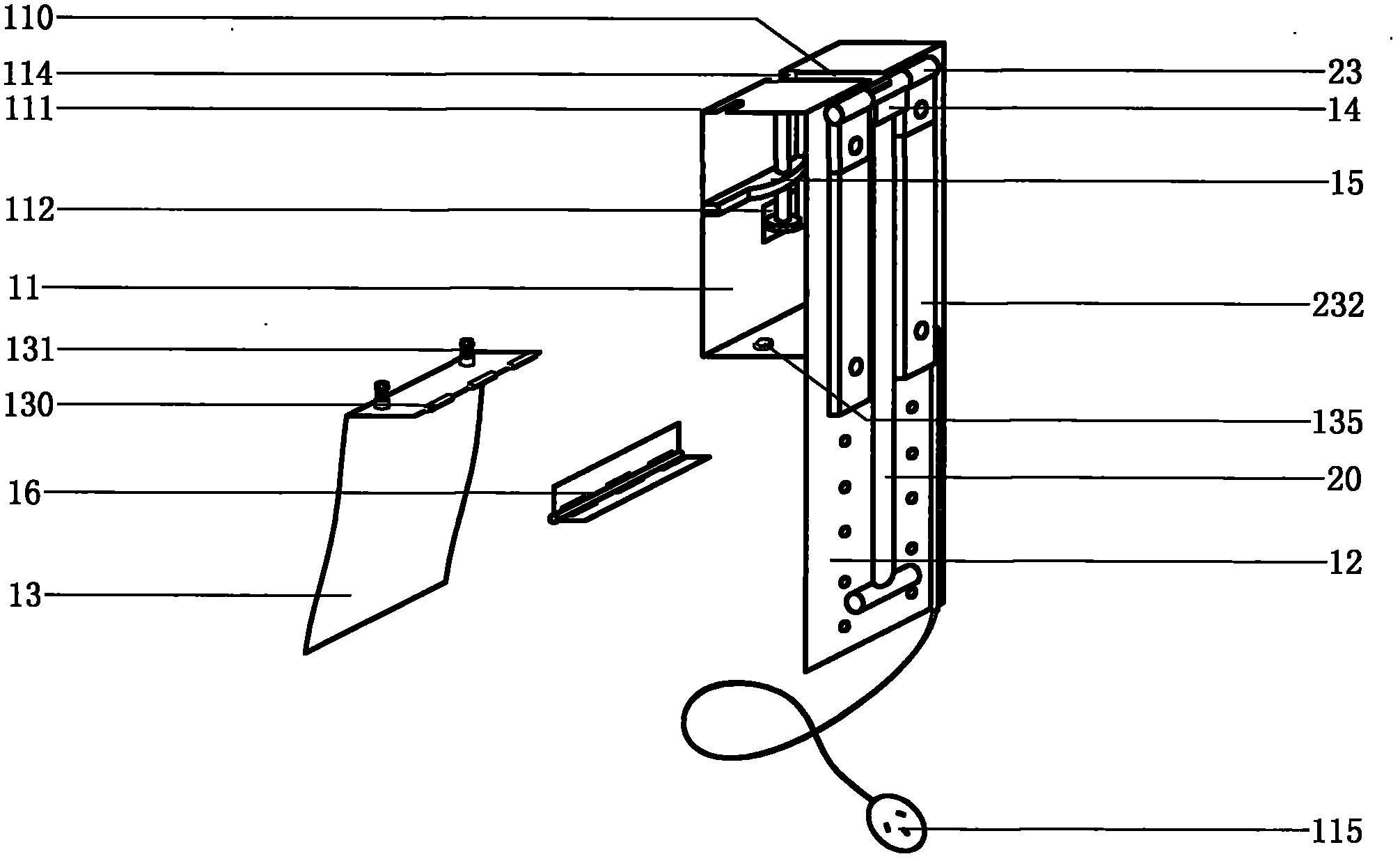 Combined platform for learning and working on bed