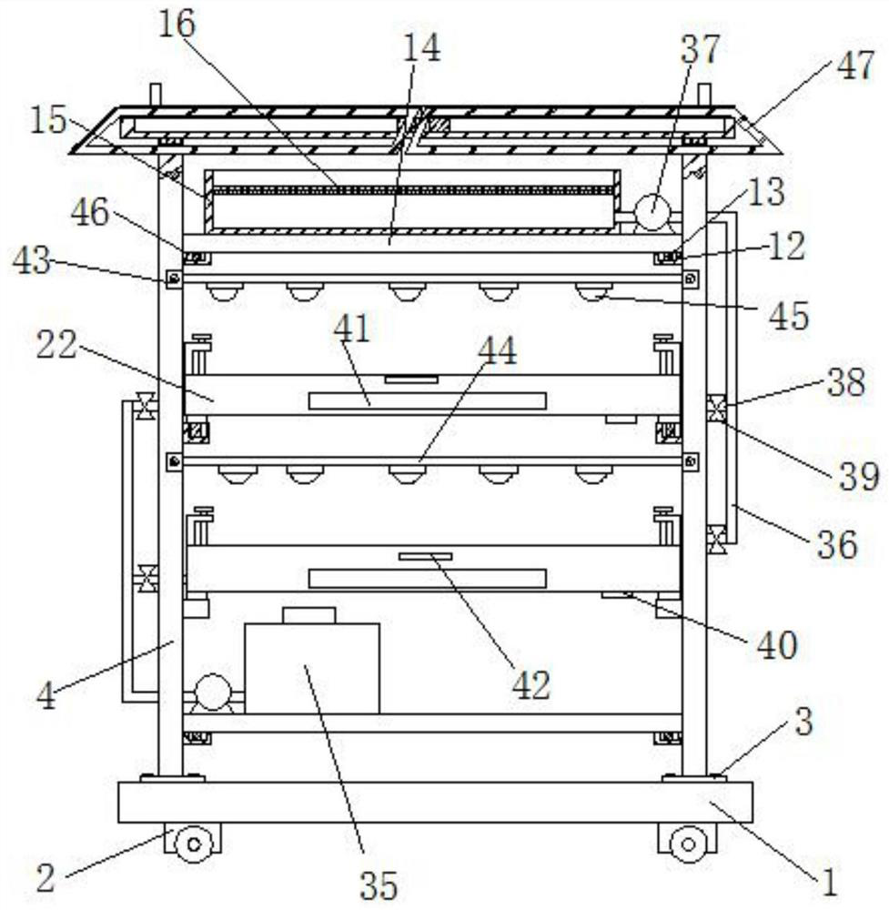 A vegetable planting rack with a nutrient solution supply device