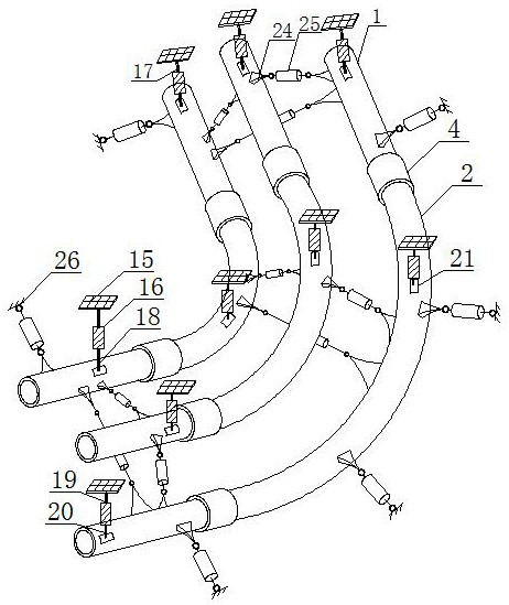 Oil and gas multiphase flow multi-cavity intelligent insulation pipeline structure and construction method