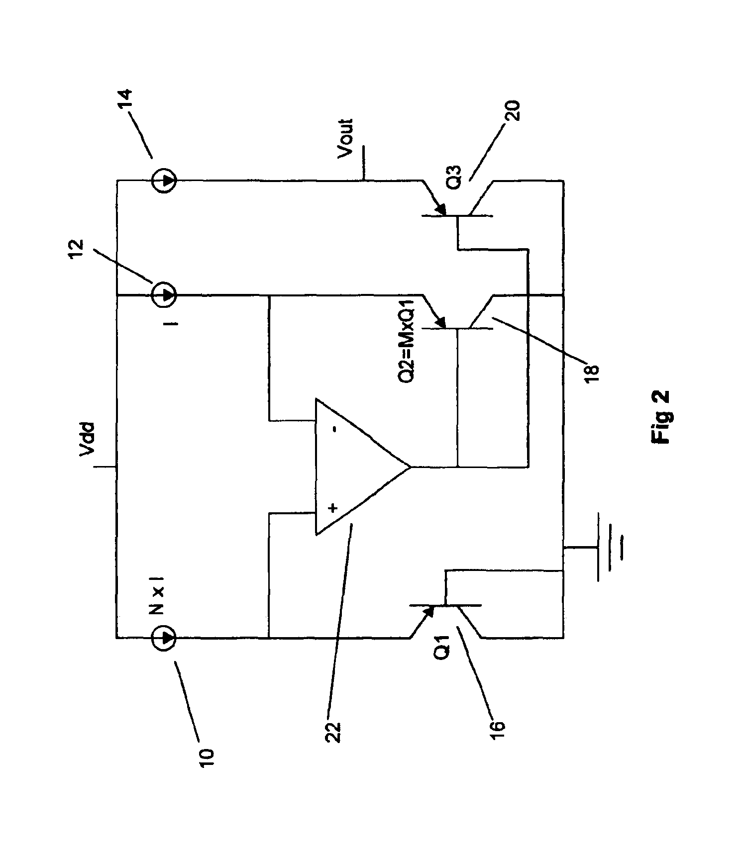 Low noise resistorless band gap reference