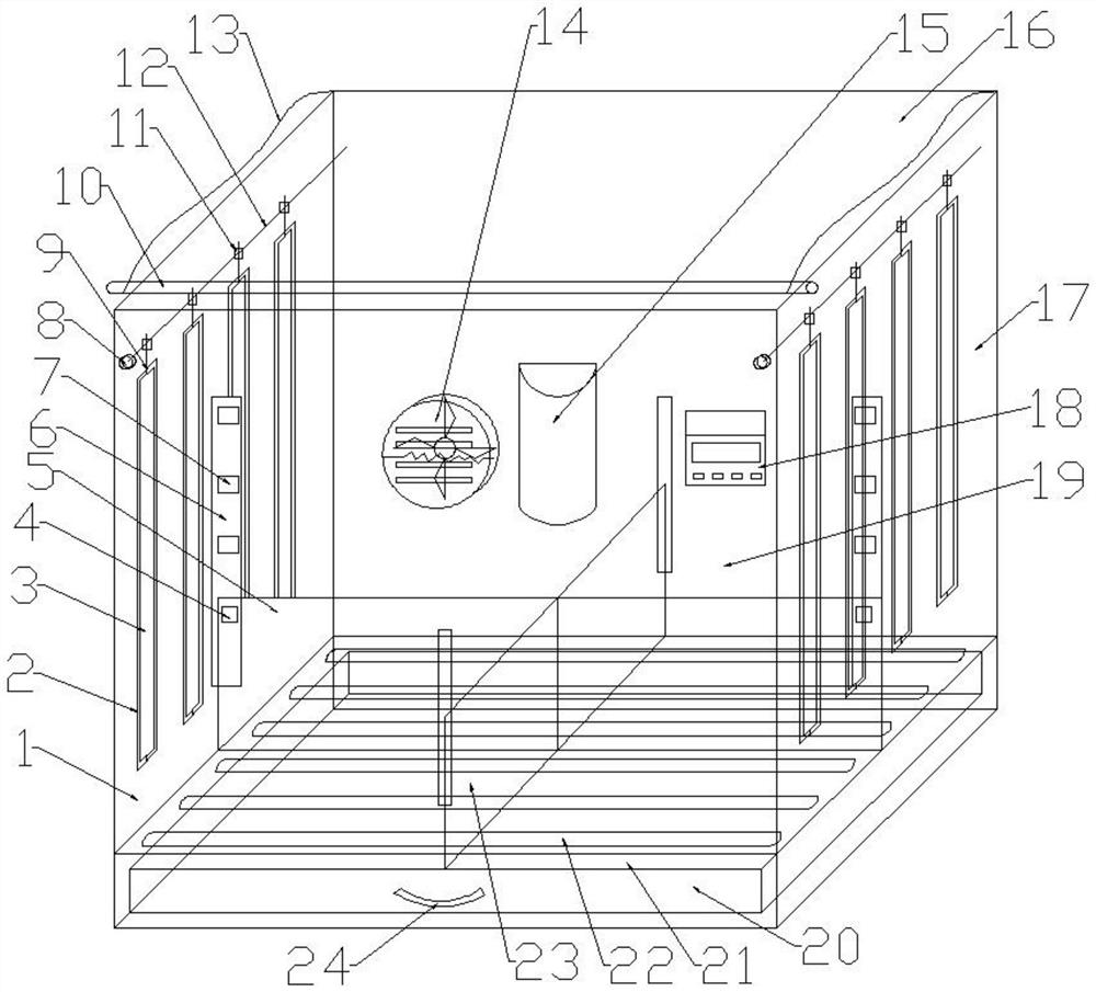 A bamboo rat breeding house with intelligent temperature and humidity adjustment