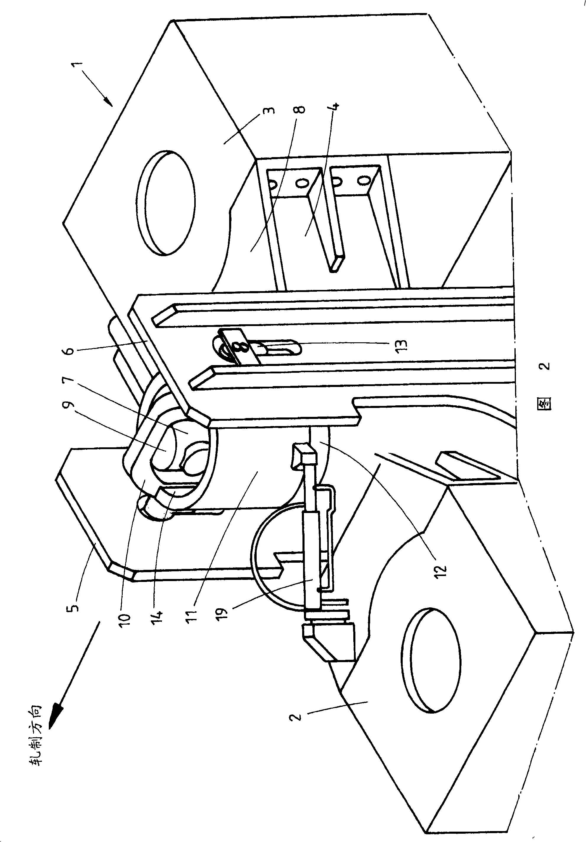Device for rotationally locking the supporting roll balanced architecture of roll stands