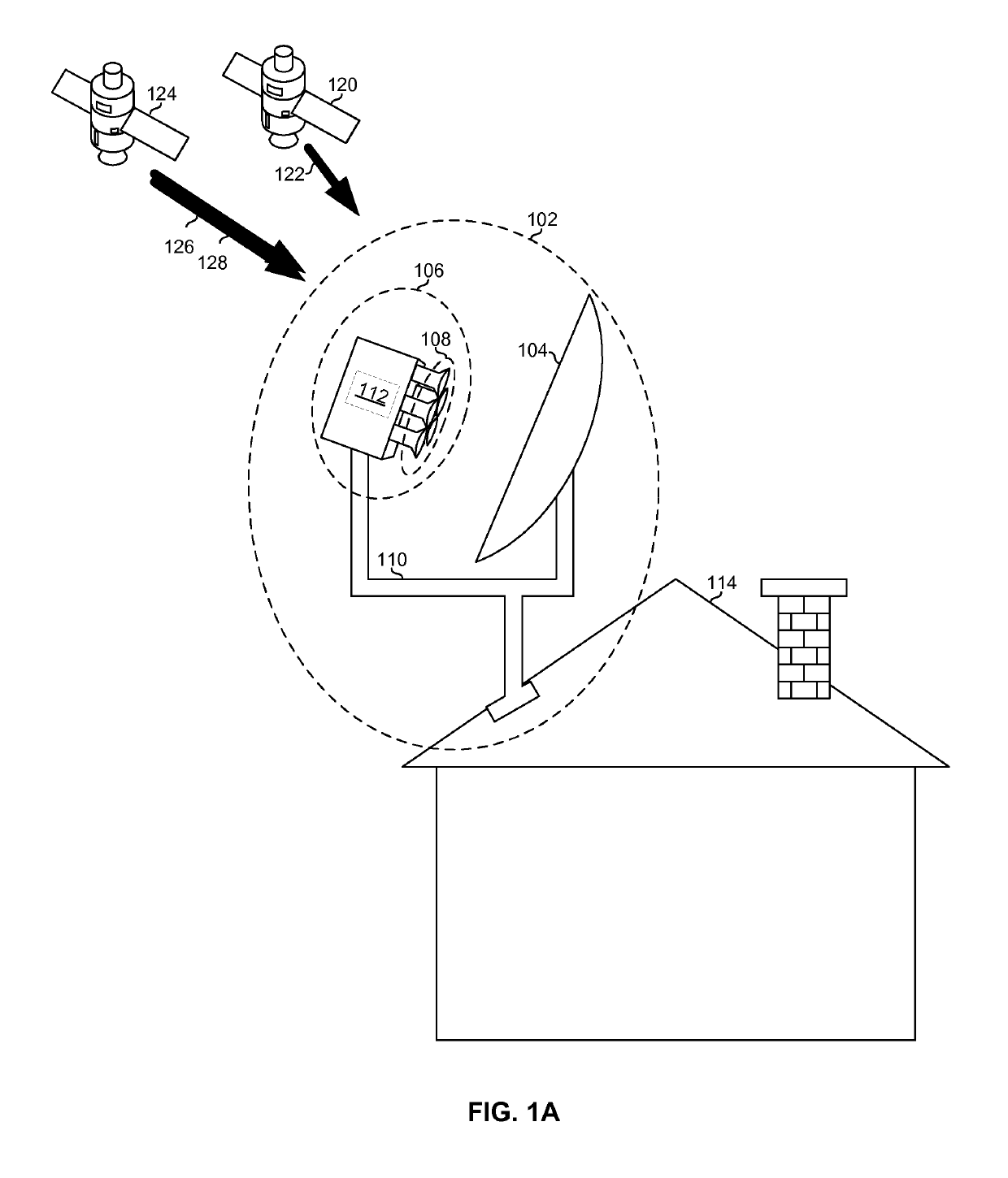 Satellite reception assembly with phased horn array