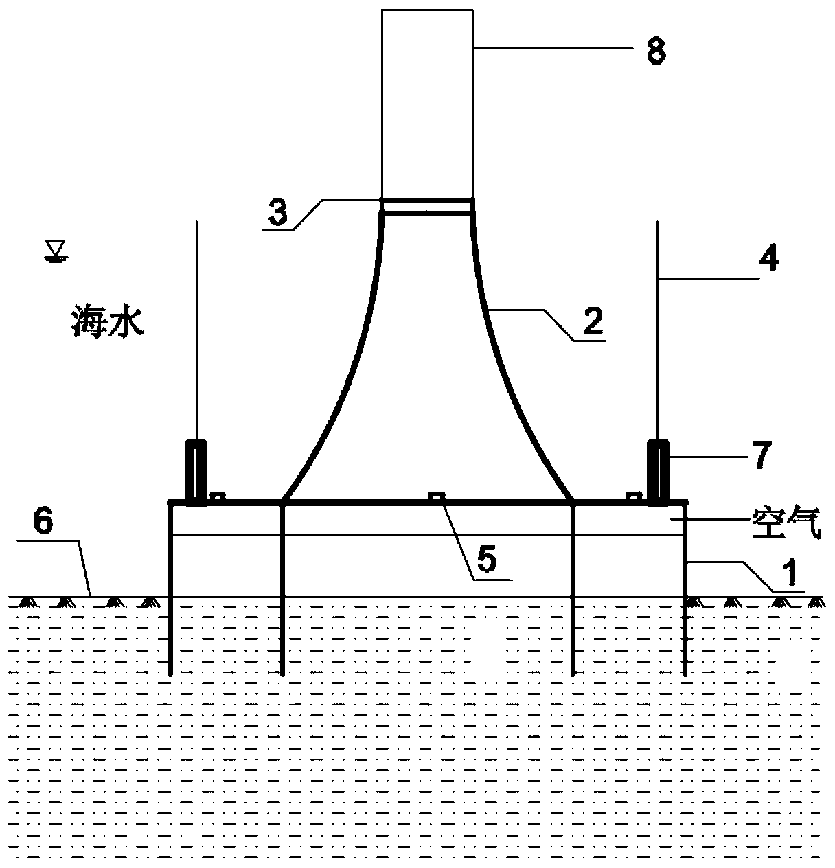 Construction method for recovery of offshore wind-power bucket foundation