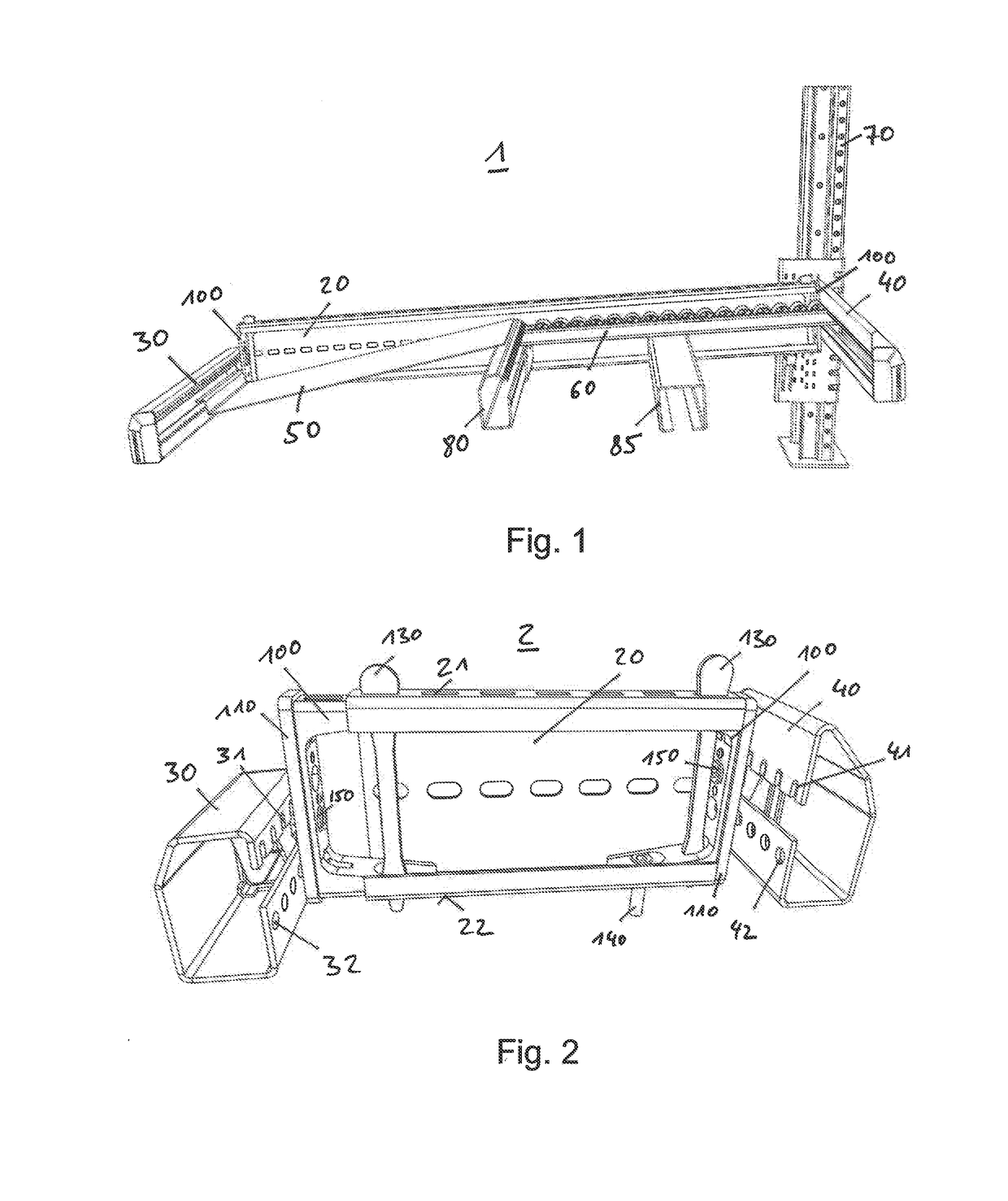 Mounting device and carton flow bed