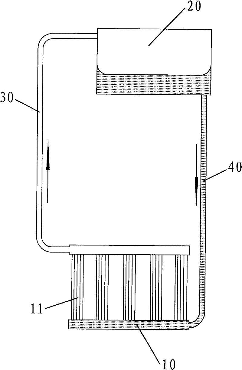 Loop gravity-assisted heat pipe heat transfer device