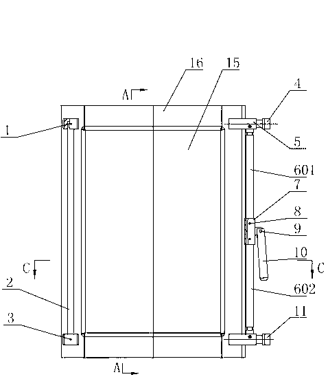 Quick door-opening structure of mining explosion-suppression high-voltage distribution device