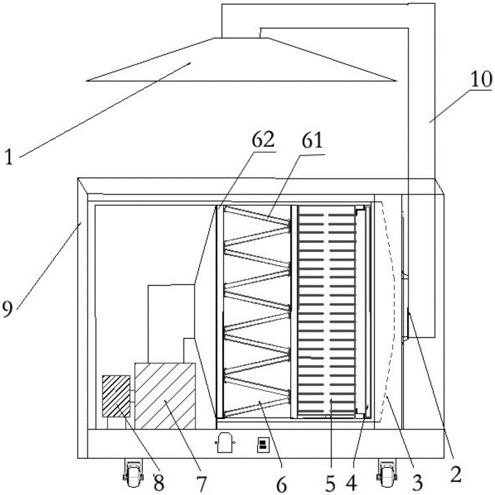 Cigarette smoke purification device provided with smoke collection cover