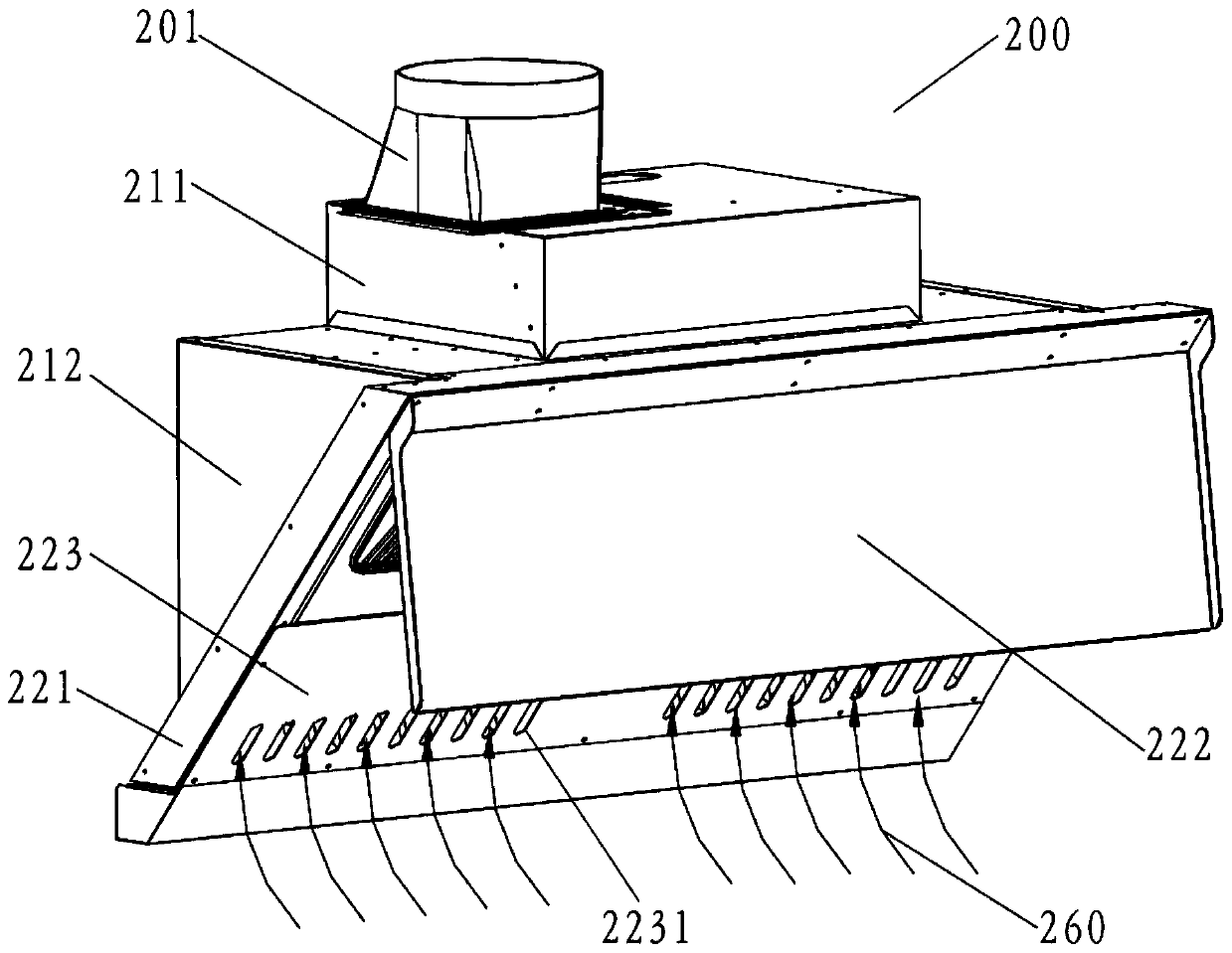 A range hood with double air intake structure