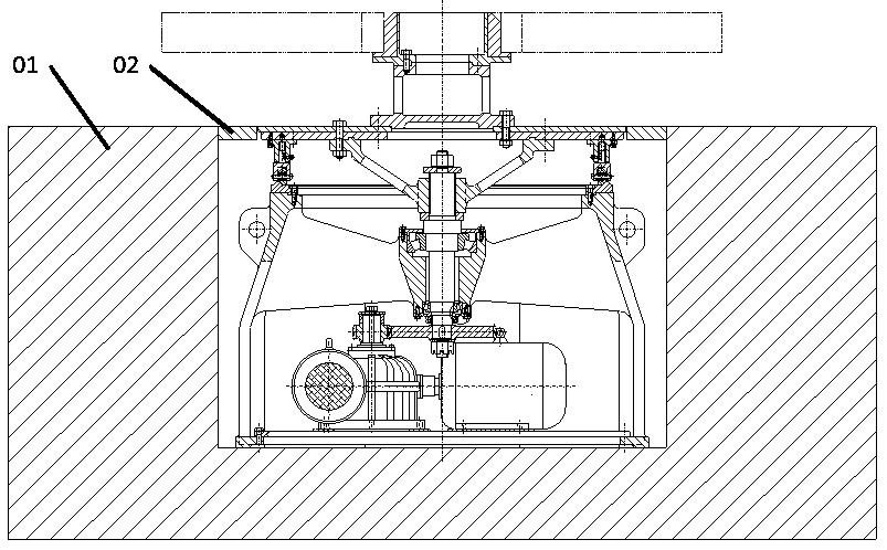 Rotary heating device for large impeller installation