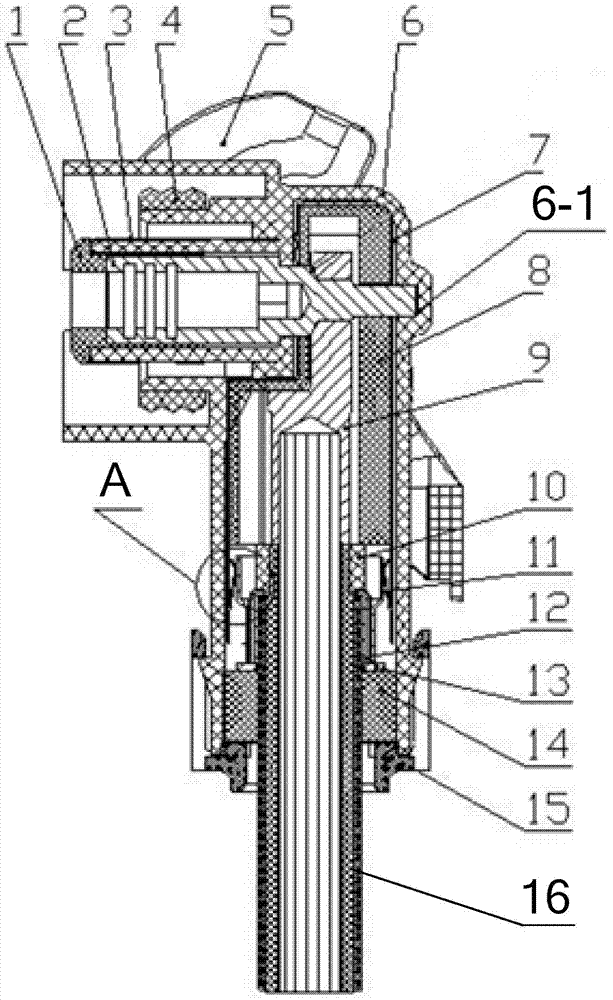 Bend-type outgoing line high-voltage shielding electric connector plug