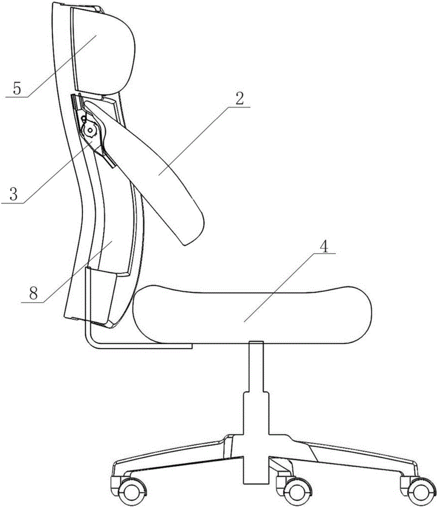 Chair with backrest adjusting device
