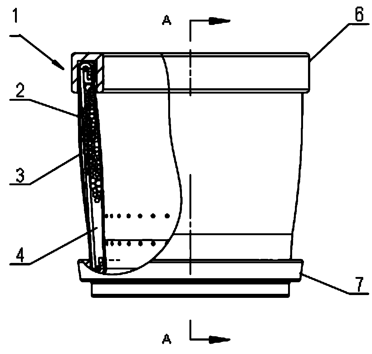 Layer wall combination type flower pot and manufacturing method thereof