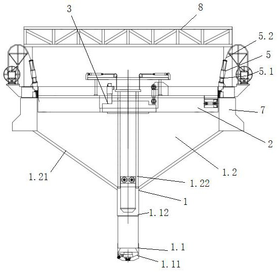 Full-section heading machine and construction method for super-large-diameter vertical shaft