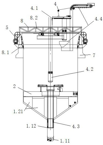 Full-section heading machine and construction method for super-large-diameter vertical shaft