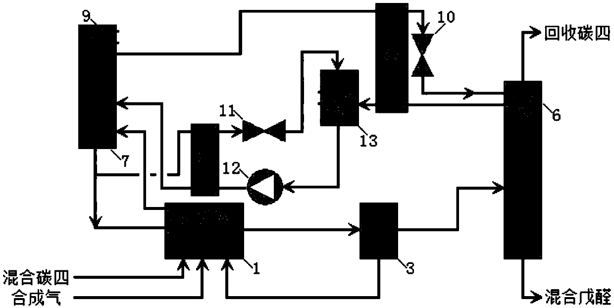 Refrigeration cycle system and method used in process of preparing C5 aldehyde through hydroformylation of mixed C4 olefins