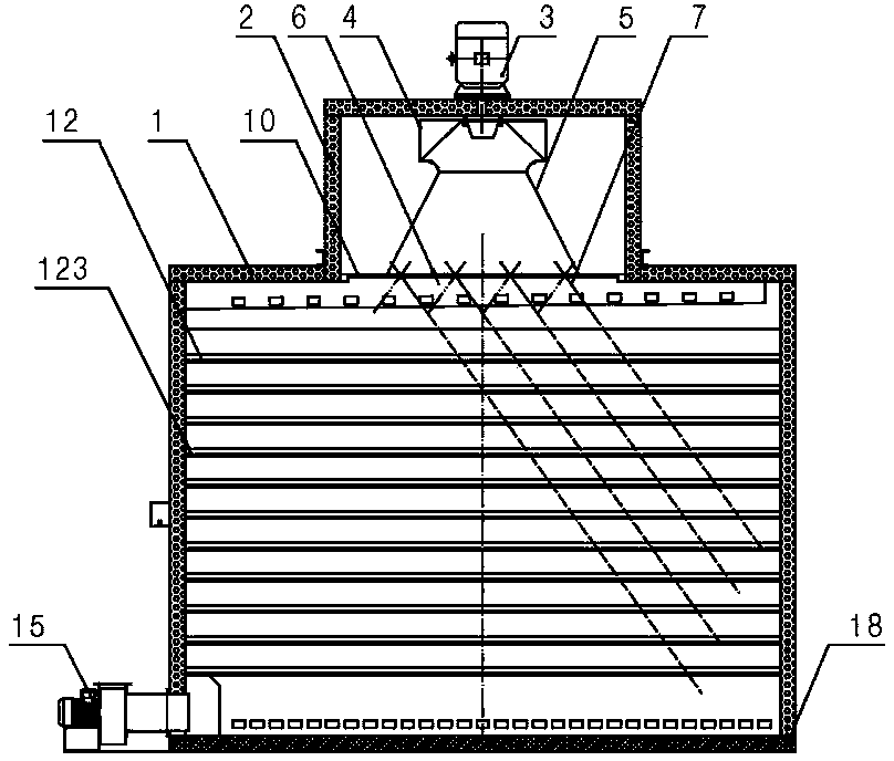 Curing device for accumulator plate and air supply mechanism in curing device