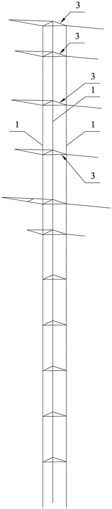 Three-column steel pipe tower