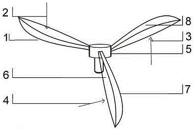 Wind-driven generator with arc-shaped angle propeller capable of guiding wind and gathering rain