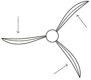 Wind-driven generator with arc-shaped angle propeller capable of guiding wind and gathering rain