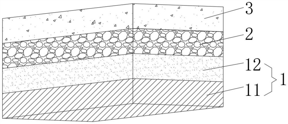 High-strength pervious concrete pavement structure and application thereof