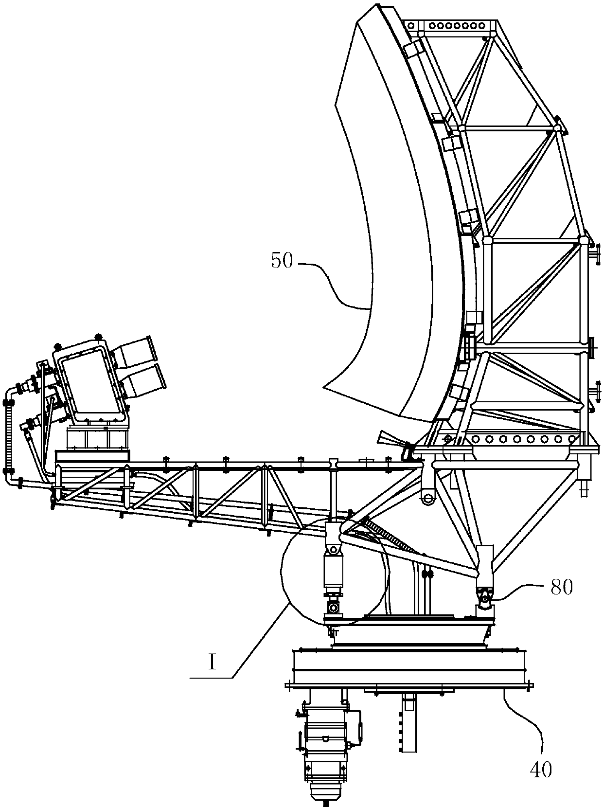 Double-program rain-proof adjustment components and the pitching mechanism of the air traffic control radar antenna applied