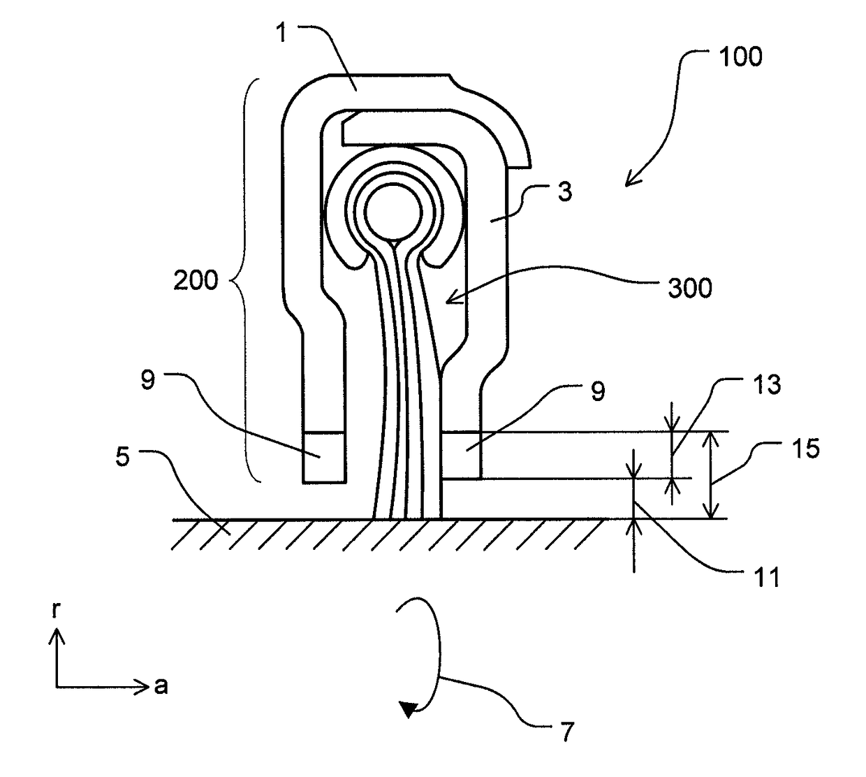 Seal configuration for a turbo machine