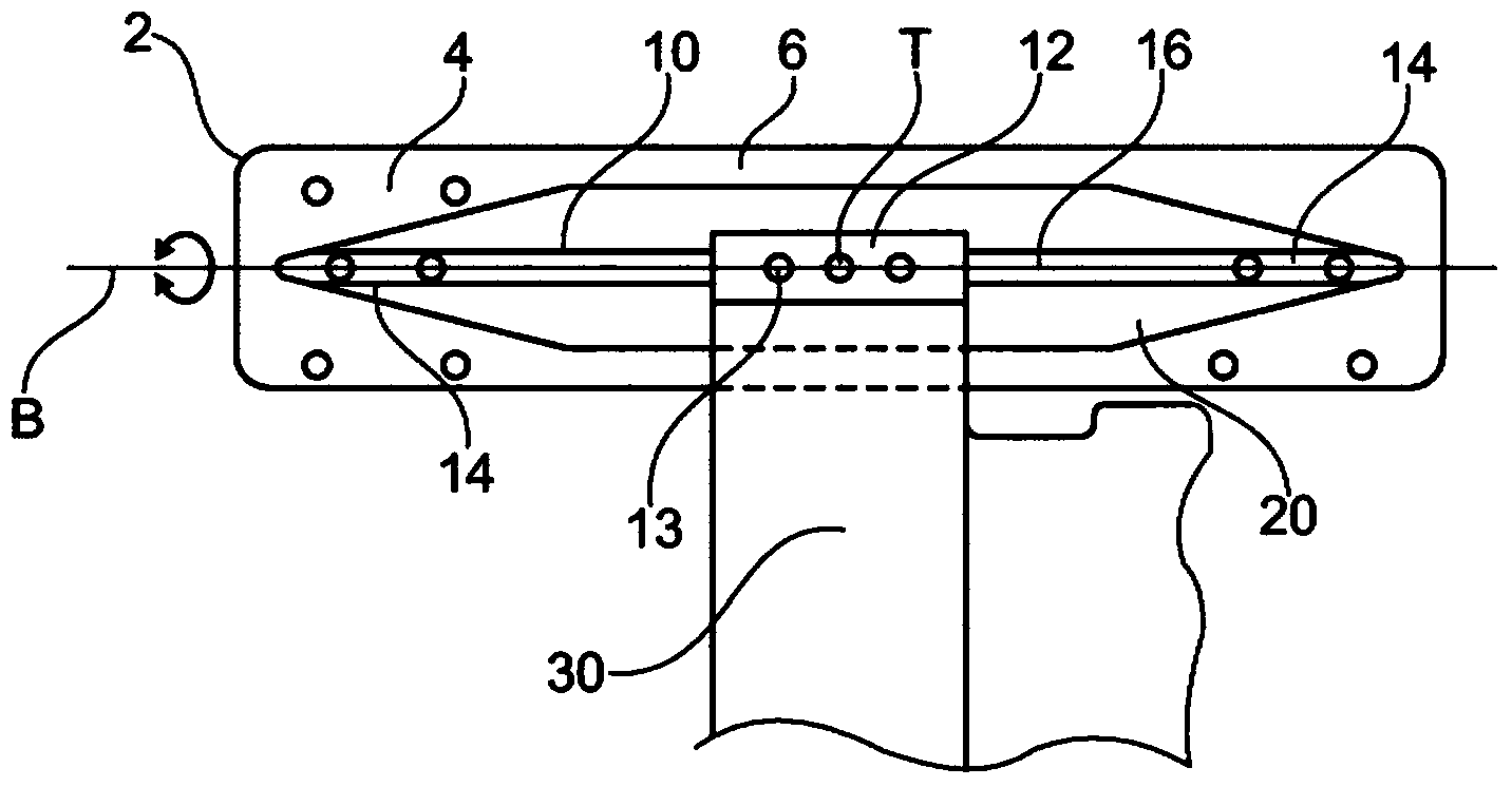 Guide shoe for a guiding device of a plastic processing machine clamping unit