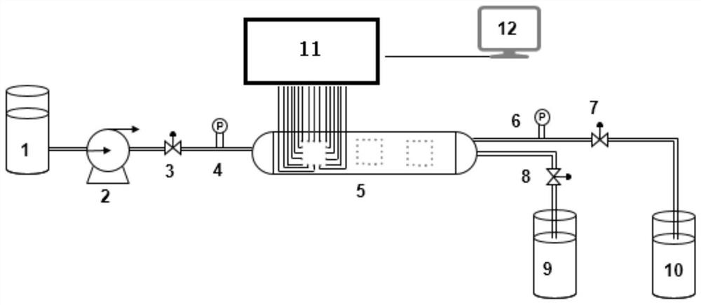 Reverse osmosis membrane module pollution in-situ monitoring device and monitoring method