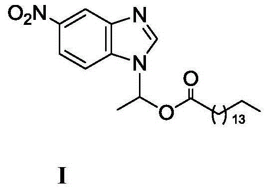 Method for synthesizing 1-(6-nitrobenzimidazolyl)ethyl palmitate on line under catalysis of lipase