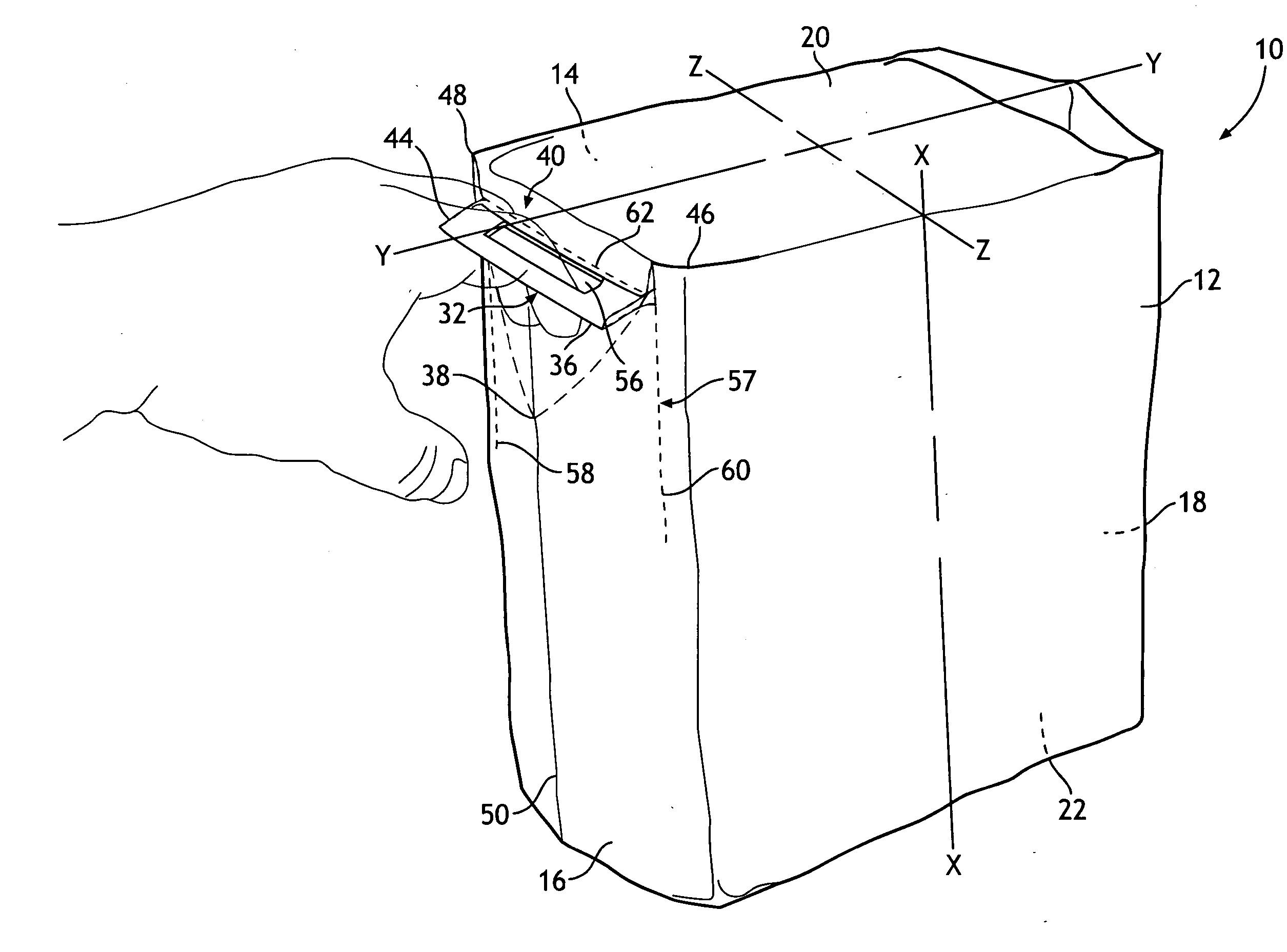 Flexible package having an easy opening feature