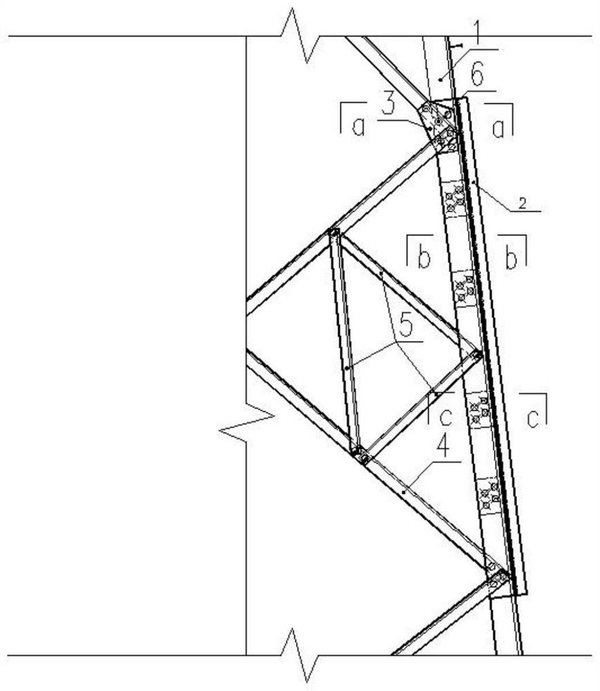 Reinforcing method for improving net section strength and stability of old iron tower through outer back angle steel