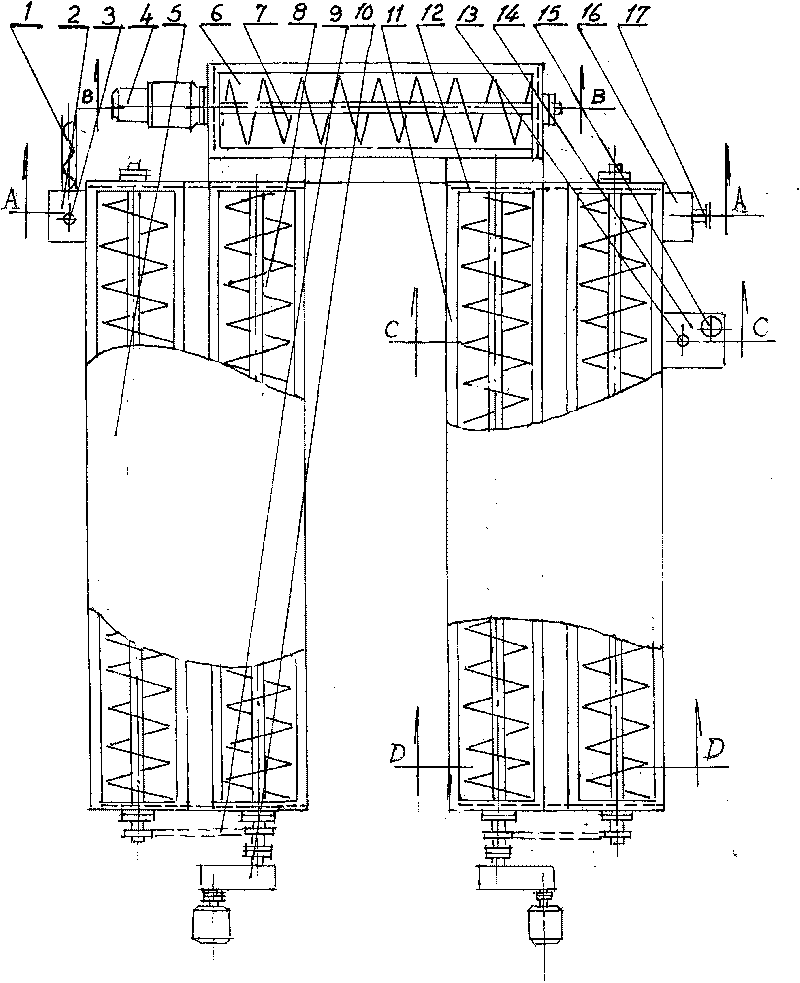 Baffling pipe type continuous back flow extracting machine